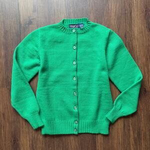 Gotham Bright Green Acrylic Button Cardigan Sweater Women’s S